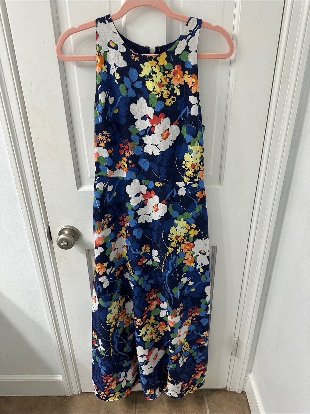 Banana Republic Navy Floral Sleeveless Maxi Dress